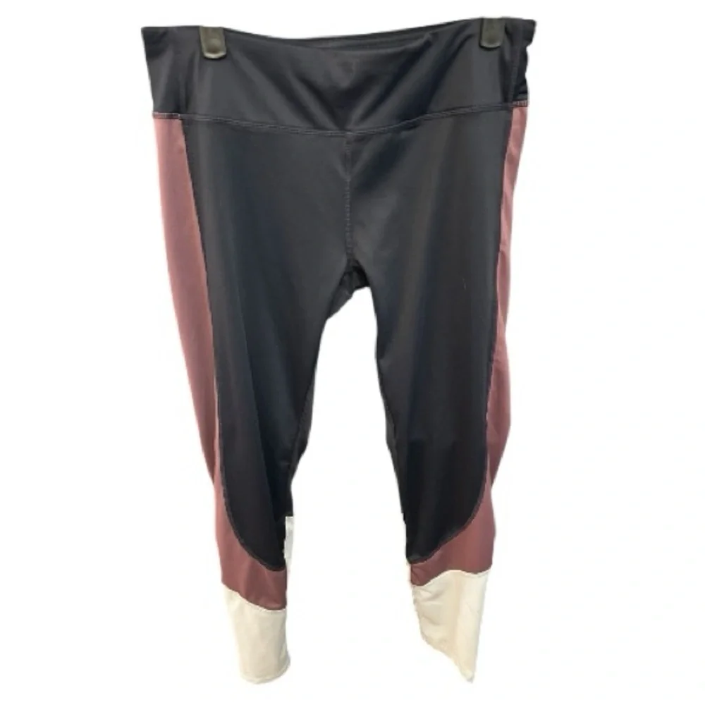 Kyodan Colorblock Gym Leggings Woman’s Black/Gray /Mauve Size Medium EUC - Picture 2 of 6